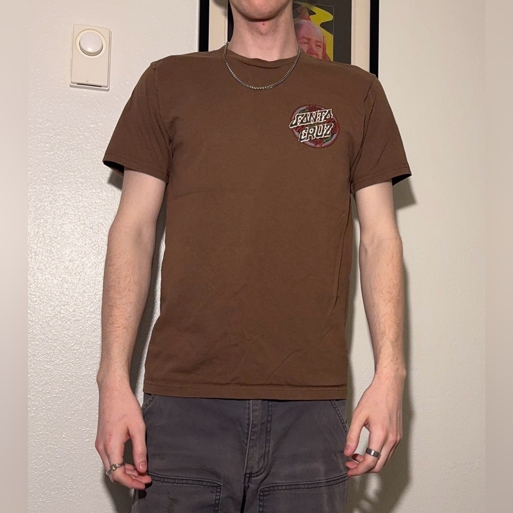 Santa Cruz Skateboards Brown Short Sleeve Logo Tee